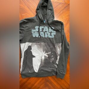 Star Wars‎ pullover hoodie Sweatshirt Luke Skywalker Darth Vader saber Sz Large